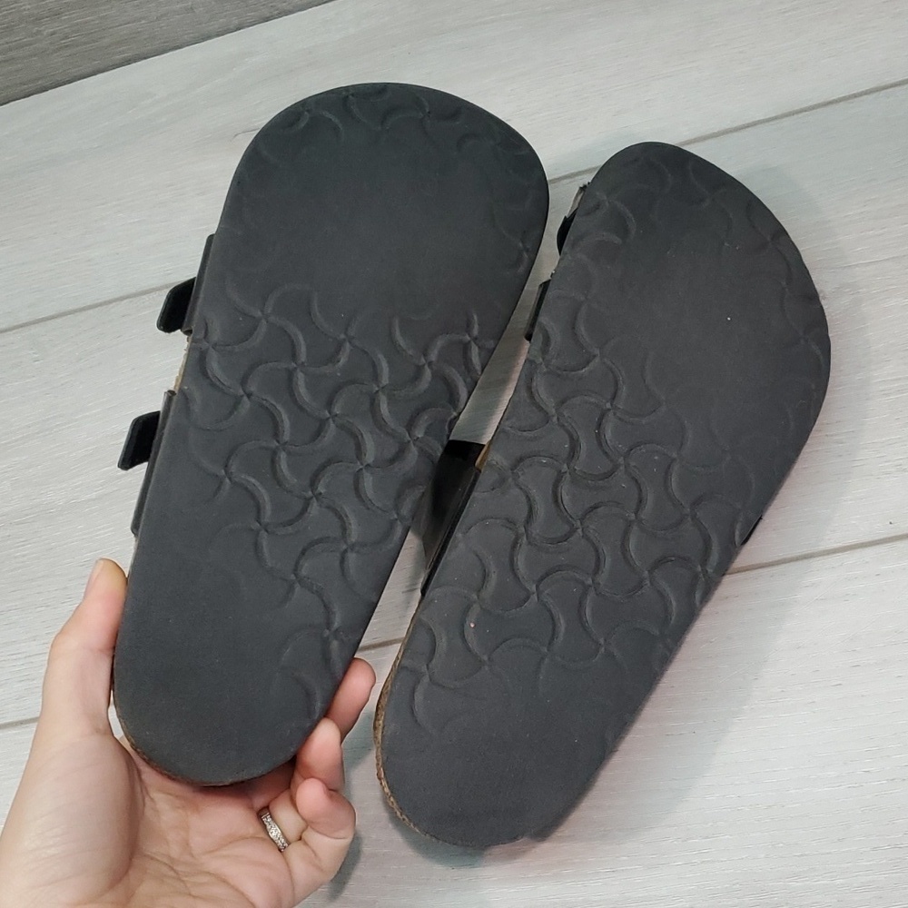 Birkenstock Women Loop Toe Leather Sandals Flats shoes sz 38/7 - Picture 10 of 11